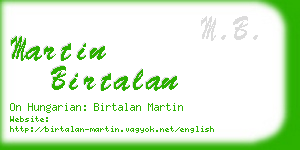 martin birtalan business card